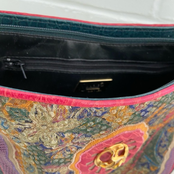 Womens Classic Vintage 1990 Sharif Multi-Colored Jewel Tone Shoulder Strap Purse - Picture 11 of 15